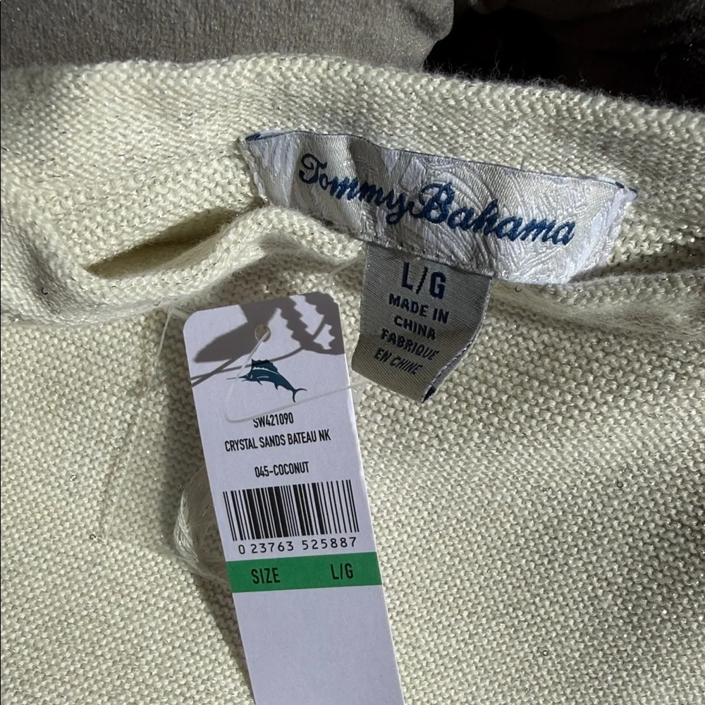 Tommy Bahama Cream Cowl Neck Sweater - Picture 2 of 2